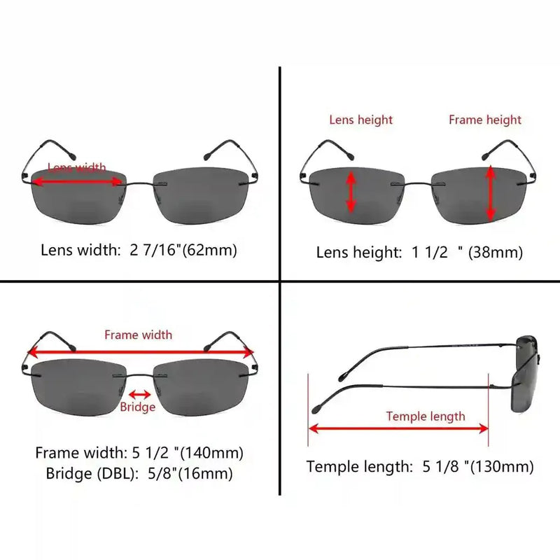 eyekeeper.com 6 Pack Frameless Bifocal Sunglasses Reading Glasses SGWK4 Sunglasses