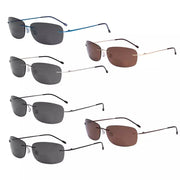 eyekeeper.com 6 Pack Lightweight Rimless Bifocal Reading Sunglasses SGWK2 Sunglasses