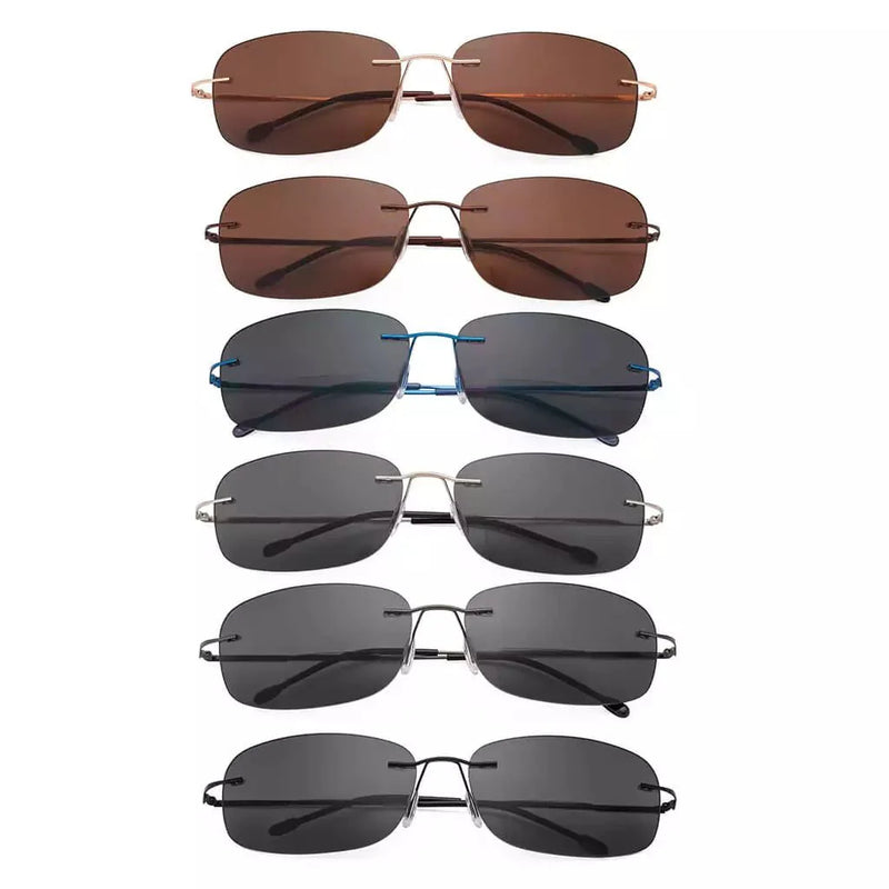 eyekeeper.com 6 Pack Lightweight Rimless Bifocal Reading Sunglasses SGWK2 Sunglasses