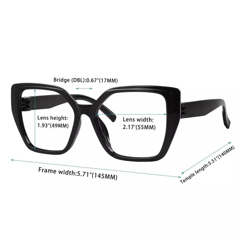 eyekeeper.com 6 Pack Metalless Cat-eye Oversized Thick Spring Hinge Reading Glasses NR2314 Eyeglasses
