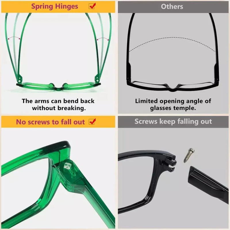 eyekeeper.com 6 Pack Metalless Cat-eye Oversized Thick Spring Hinge Reading Glasses NR2314 Eyeglasses