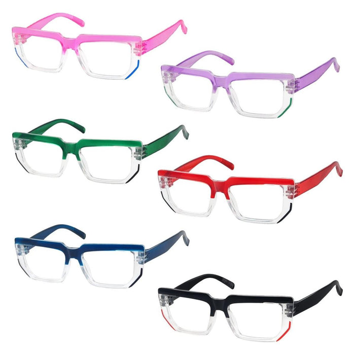 Eyekeeper - 6 Pack Metalless Reading Glasses Screwless Readers R2204