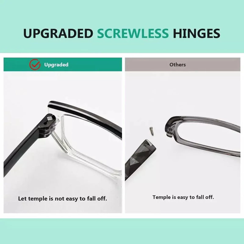 eyekeeper.com 6 Pack Metalless Design Screwless Spring Hinges Reading Glasses R2204 Eyeglasses