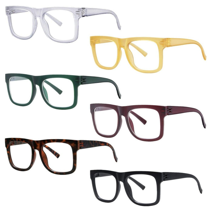 Eyekeeper - 6 Pack Screwless Metalless Oversized Reading Glasses R2316