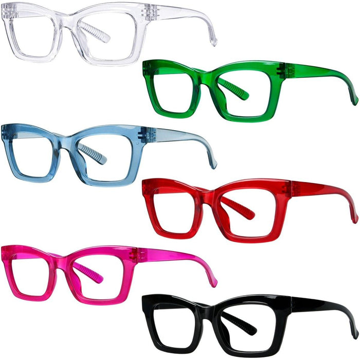 Eyekeeper - 6 Pack Metalless Screwless Reading Glasses R2308