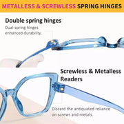 eyekeeper.com 6 Pack Metalless Screwless Oversized Reading Glasses R2314 Eyeglasses