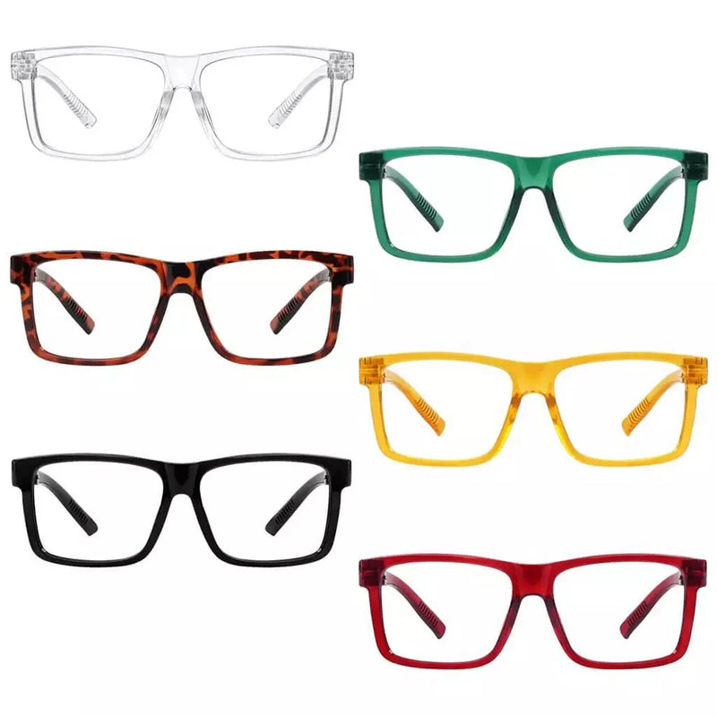 eyekeeper.com 6 Pack Metalless Screwless Oversized Reading Glasses Thick Spring Hinge NR2508 Eyeglasses