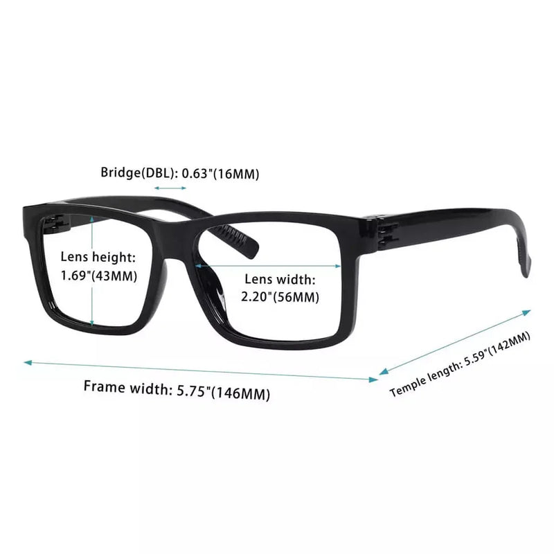 eyekeeper.com 6 Pack Metalless Screwless Oversized Reading Glasses Thick Spring Hinge NR2508 Eyeglasses
