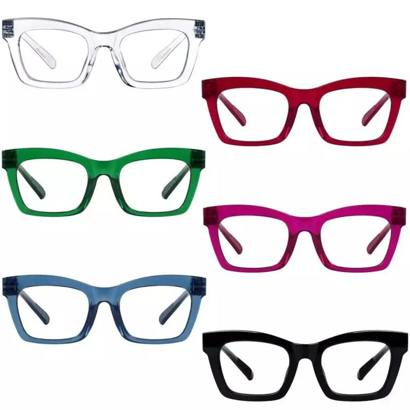 eyekeeper.com 6 Pack Metalless Screwless Thick Frame Reading Glasses R2308 Eyeglasses