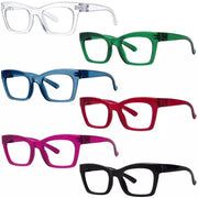 eyekeeper.com 6 Pack Metalless Screwless Thick Frame Reading Glasses R2308 Eyeglasses