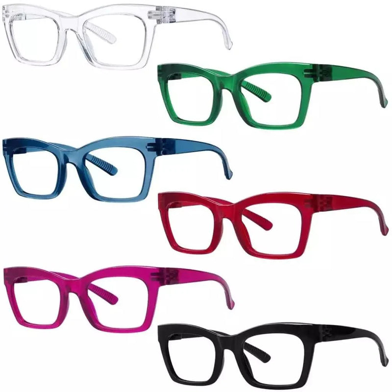 eyekeeper.com 6 Pack Metalless Screwless Thick Frame Reading Glasses R2308 Eyeglasses