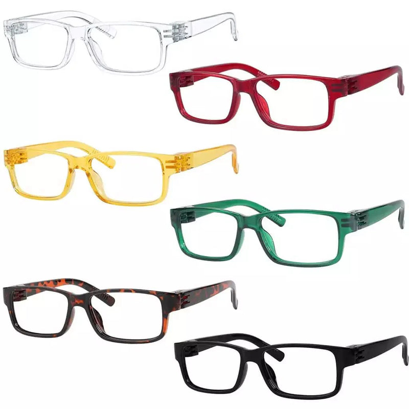 eyekeeper.com 6 Pack Metalless Thick Spring Hinge Reading Glasses NR032 Eyeglasses