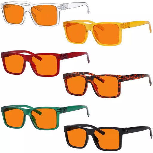 eyekeeper.com 6 Pack Oversize 100% Blue Light Blocking Nighttime Glasses Metalless R2508-B98 Eyeglasses