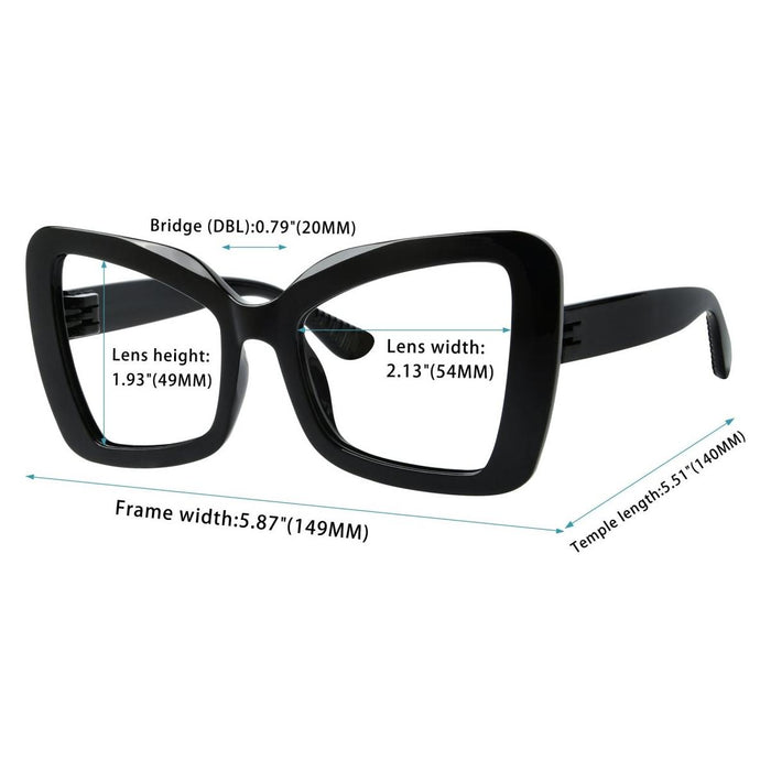 6 Pack Oversized Cat-eye Screwless Metalless Reading Glasses NR2315