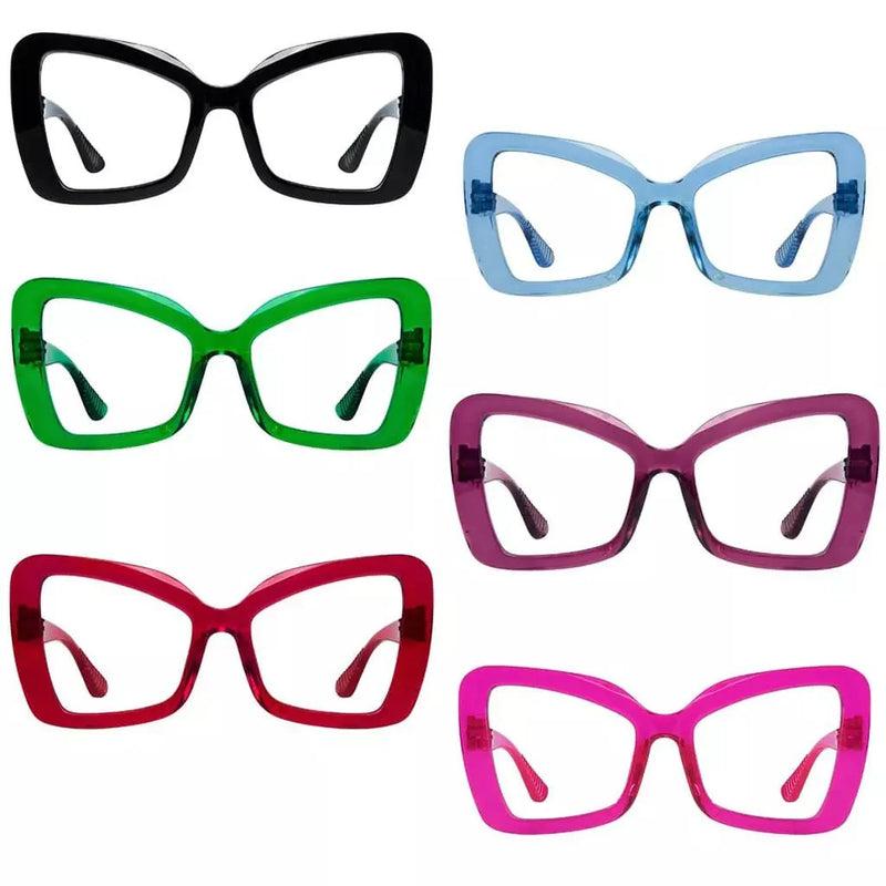 eyekeeper.com 6 Pack Oversized Cat-eye Screwless Metalless Reading Glasses NR2315 Eyeglasses