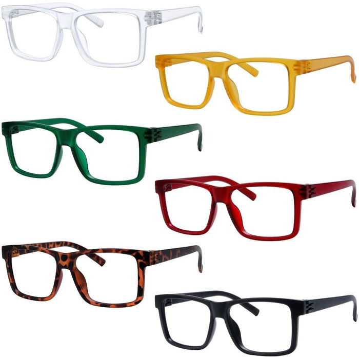 Eyekeeper - 6 Pack Oversized Metal-Free Screwless Reading Glasses R2508