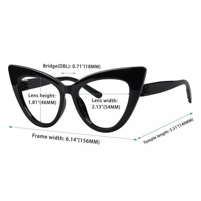 eyekeeper.com 6 Pack Oversized Metalless Screwless Cat-eye Reading Glasses NR2318 Eyeglasses