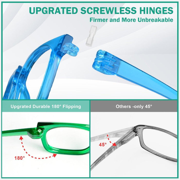 Eyekeeper - 6 Pack Oversized Metalless Screwless Reading Glasses R2144