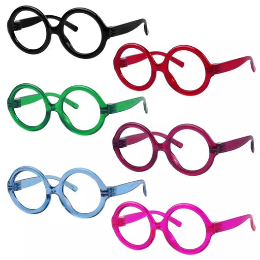 eyekeeper.com 6 Pack Oversized Round Thick Spring Hinge Screwless Metalless Reading Glasses NR2313 Eyeglasses