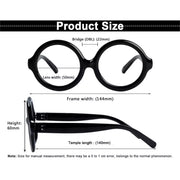 eyekeeper.com 6 Pack Oversized Round Thick Spring Hinge Screwless Metalless Reading Glasses NR2313 Eyeglasses
