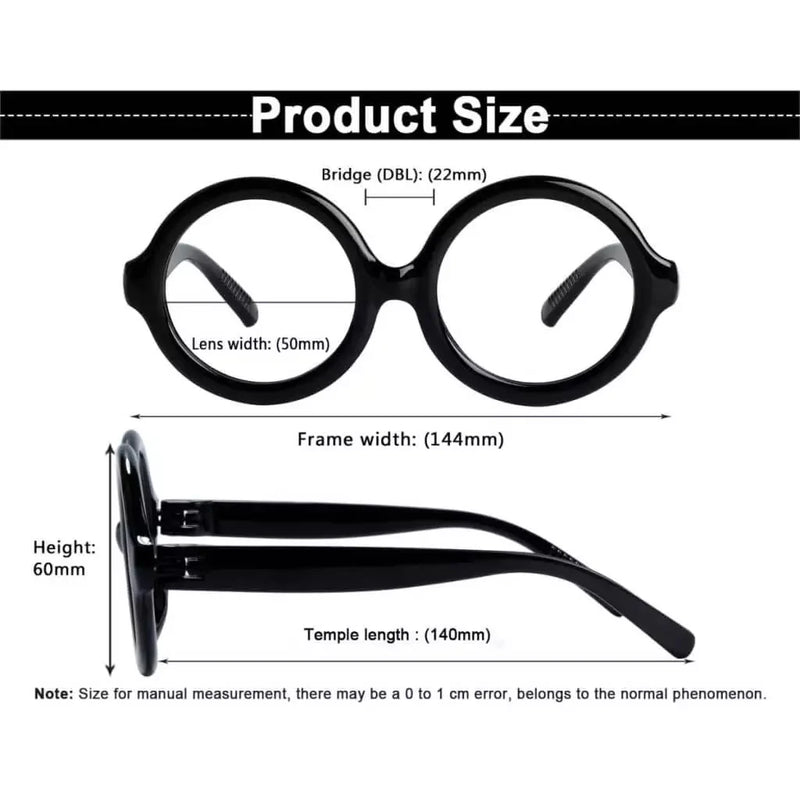 eyekeeper.com 6 Pack Oversized Round Thick Spring Hinge Screwless Metalless Reading Glasses NR2313 Eyeglasses