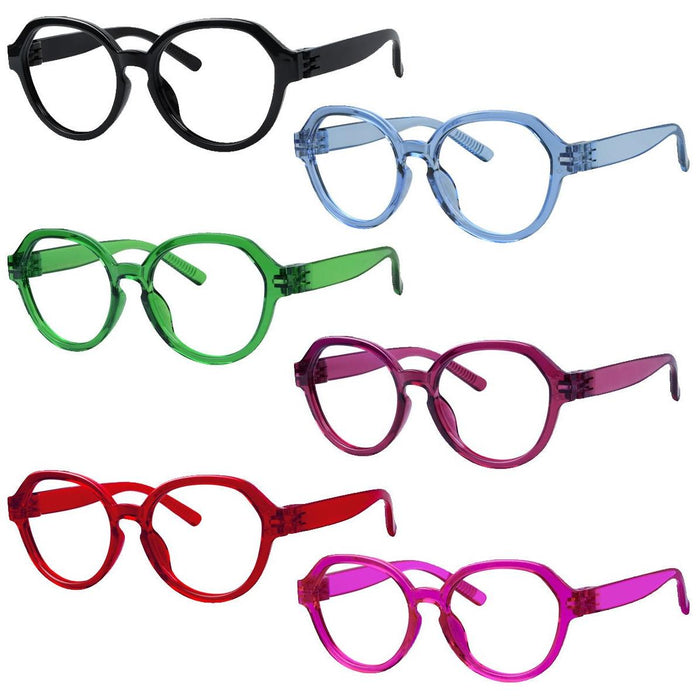 Eyekeeper.Com - 6 Pack Oversized Screwless Metalless Reading Glasses R2317