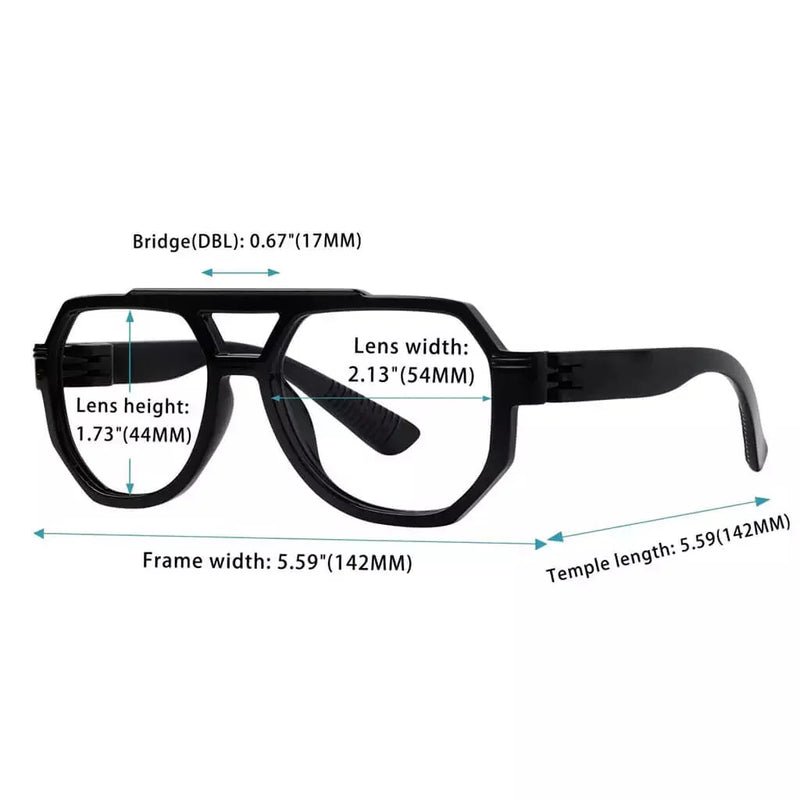 eyekeeper.com 6 Pack Pilot Metalless Screwless Spring Hinge Reading Glasses NR2309 Eyeglasses