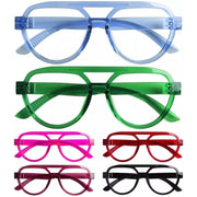eyekeeper.com 6 Pack Pilot Metalless Screwless Spring Hinge Reading Glasses R2312 Eyeglasses