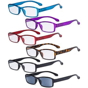 eyekeeper.com 6 Pack Reading Glasses Include Sunshine Readers R9102 Eyeglasses