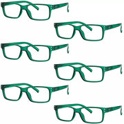 eyekeeper.com 6 Pack Reading Glasses Rectangle Readers 3-R032 Eyeglasses