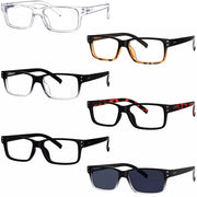 eyekeeper.com 6 Pack Reading Glasses Rectangle Readers 3-R032 Eyeglasses
