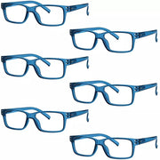 eyekeeper.com 6 Pack Reading Glasses Rectangle Readers 3-R032 Eyeglasses