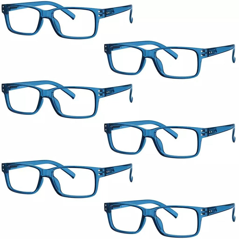eyekeeper.com 6 Pack Reading Glasses Rectangle Readers 3-R032 Eyeglasses