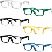 eyekeeper.com 6 Pack Reading Glasses Rectangle Readers 3-R032 Eyeglasses