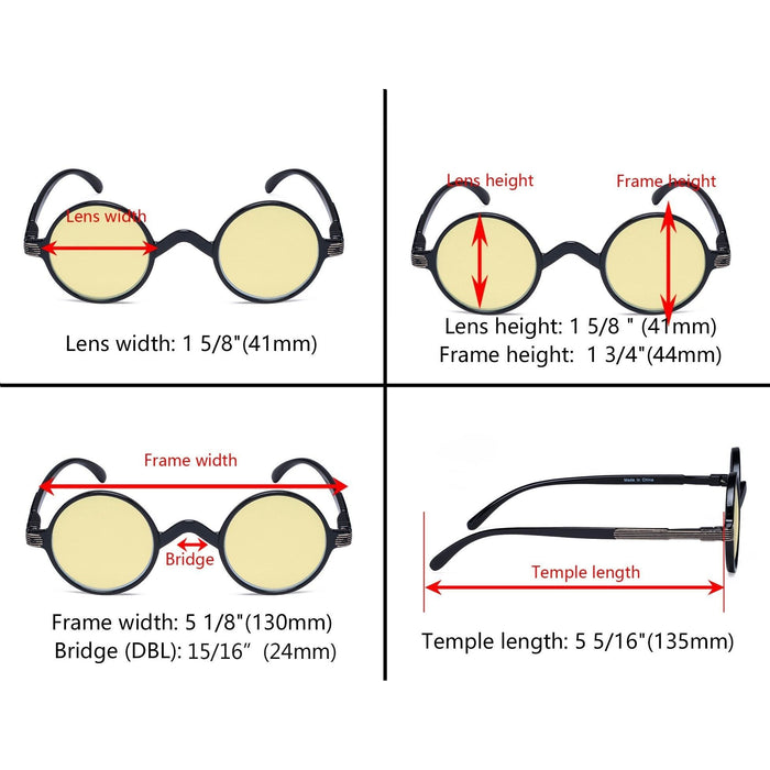 Eyekeeper - 6 Pack Round Professor Blue Light Blocking Readers Tm077Bx