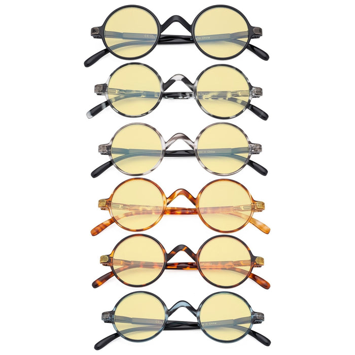 Eyekeeper - 6 Pack Round Professor Blue Light Blocking Readers Tm077Bx