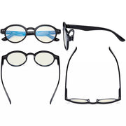 eyekeeper.com 6 Pack Round Blue Light Filter Reading Glasses UVR070 Eyeglasses