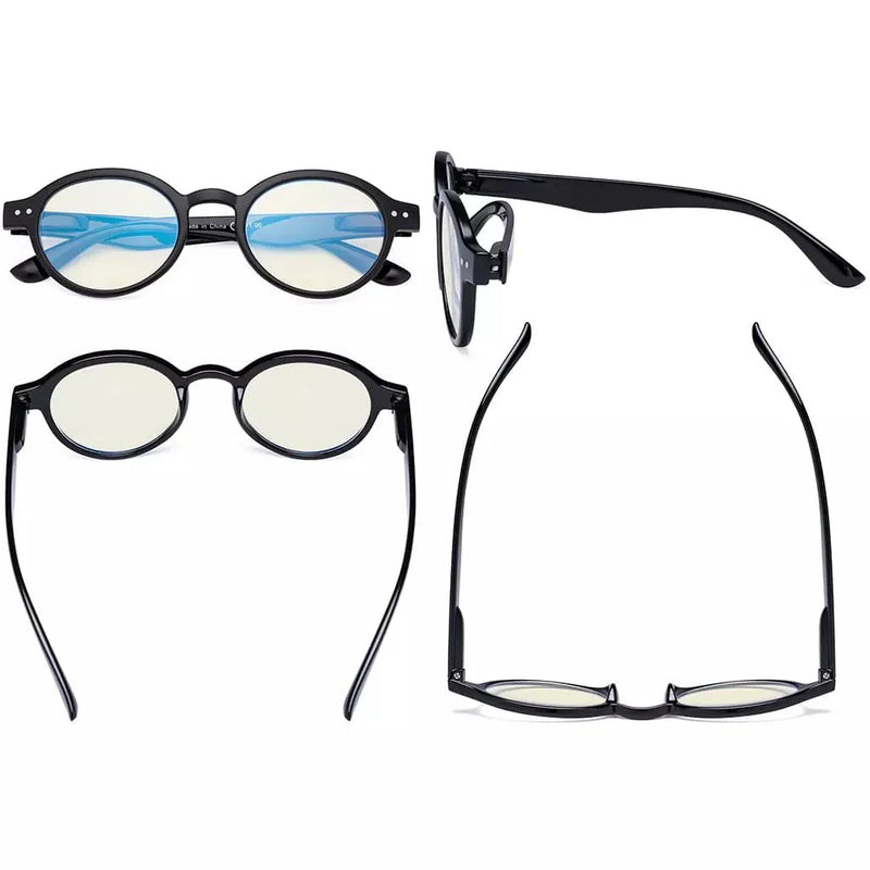 eyekeeper.com 6 Pack Round Blue Light Filter Reading Glasses UVR070 Eyeglasses