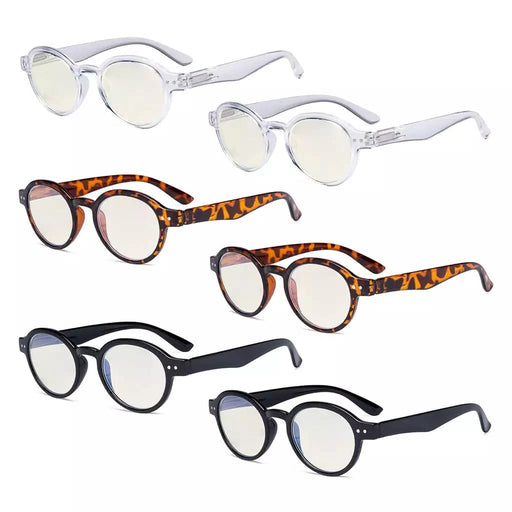 eyekeeper.com 6 Pack Round Blue Light Filter Reading Glasses UVR070 Eyeglasses