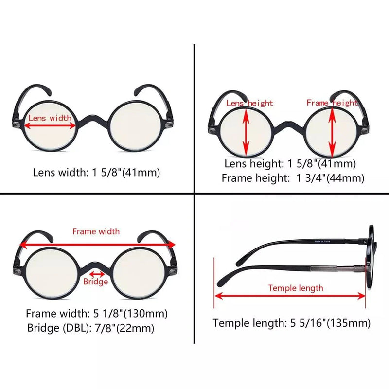 eyekeeper.com 6 Pack Round Blue Light Filter Reading Glasses UVR077BX Eyeglasses