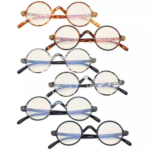 eyekeeper.com 6 Pack Round Blue Light Filter Reading Glasses UVR077BX Eyeglasses
