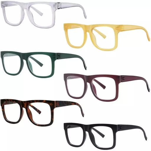 eyekeeper.com 6 Pack Screwless Metalless Oversized Reading Glasses R2316 Eyeglasses
