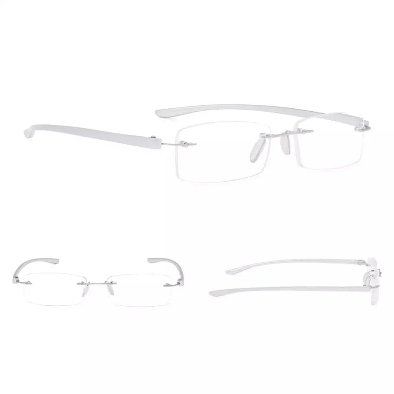 eyekeeper.com 6 Pack Small Classic Rectangle Reading Glasses Rimless Readers R14001 Eyeglasses