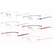 eyekeeper.com 6 Pack Small Classic Rectangle Reading Glasses Rimless Readers R14001 Eyeglasses