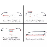 eyekeeper.com 6 Pack Small Classic Rectangle Reading Glasses Rimless Readers R14001 Eyeglasses