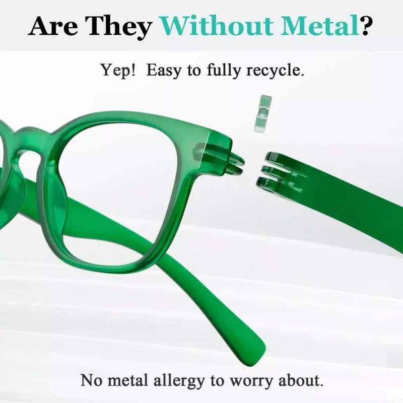 eyekeeper.com 6 Pack Square Screwless Metalless Reading Glasses NR144 Eyeglasses