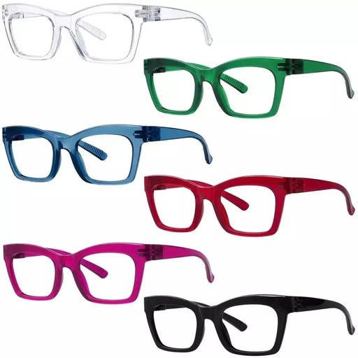 eyekeeper.com 6 Pack Thick Spring Hinge Metalless Screwless Reading Glasses NR2308 Eyeglasses