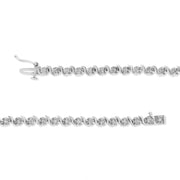 Bids.com .925 Sterling Silver 1.0 Cttw Diamond Spiral Wave Curved-Link 7" Tennis Bracelet (I-J Color, I3 Clarity) Bracelets