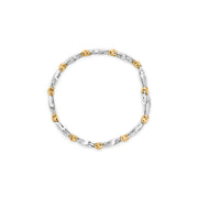 Bids.com 10k Two-Toned Gold 2.00 Cttw Channel Set Baguette-Diamond Weave and  "X" Spiral Link Bracelet (H-I Color, I1-I2 Clarity) - 7" Bracelets