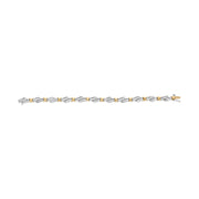 Bids.com 10k Two-Toned Gold 2.00 Cttw Channel Set Baguette-Diamond Weave and  "X" Spiral Link Bracelet (H-I Color, I1-I2 Clarity) - 7" Bracelets